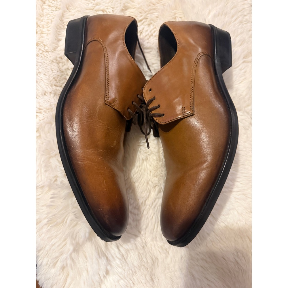 Giorgio Brutini Mens Tan Leather Derby Dress Shoes Memory Tech Comfort 11.5M - Picture 5 of 9